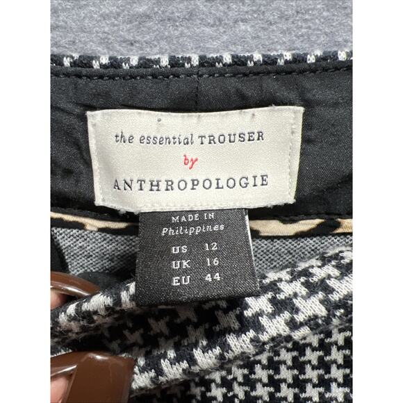 Anthropologie Essential Trouser Houndstooth Business Casual Womens Size 12 - Picture 11 of 16